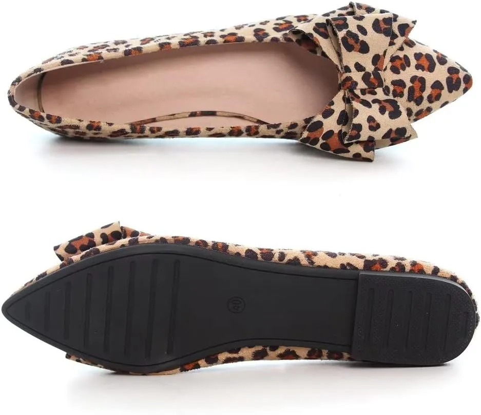 TN TANGNEST Women Fashion Bowknot Flats Comfort Pointed Toe Dress Shoes