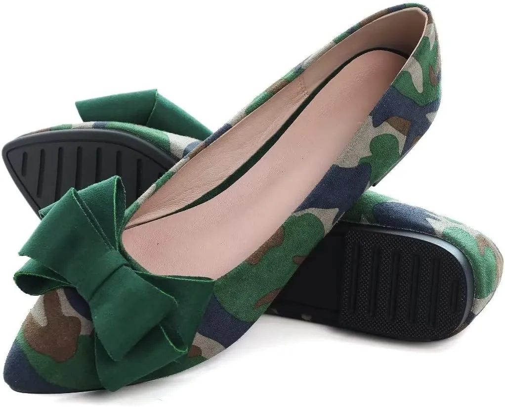 TN TANGNEST Women Fashion Bowknot Flats Comfort Pointed Toe Dress Shoes