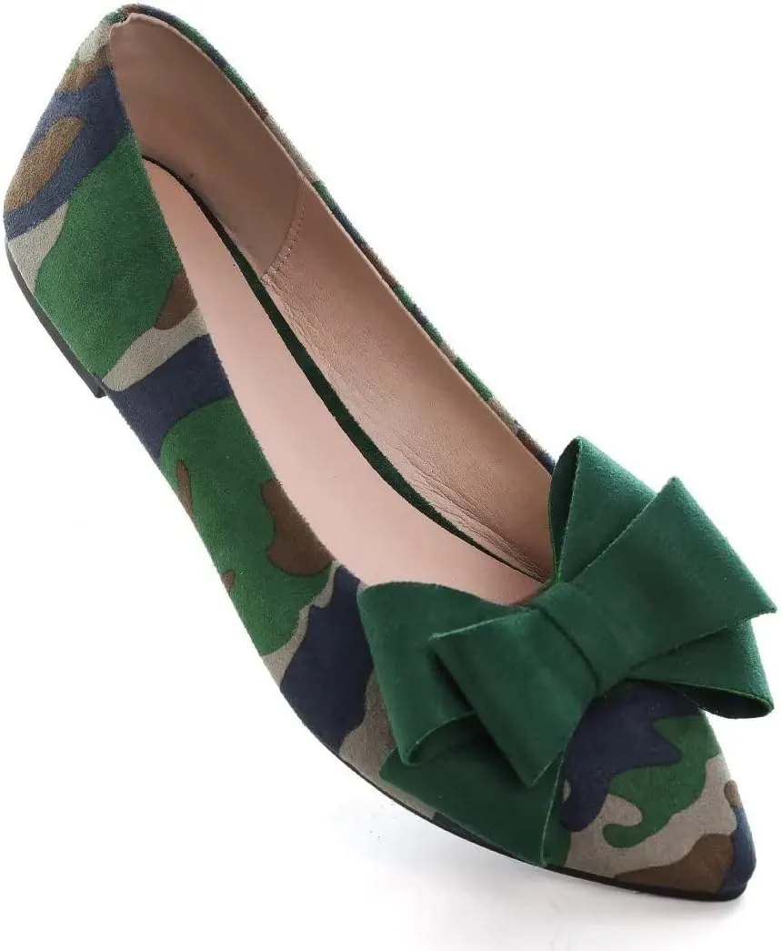 TN TANGNEST Women Fashion Bowknot Flats Comfort Pointed Toe Dress Shoes