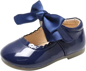 Toddler Flower Girl Dress Shoes Patent Bow Mary Jane Ballet Flats Wedding Party School Mary Janes Shoes for Girls