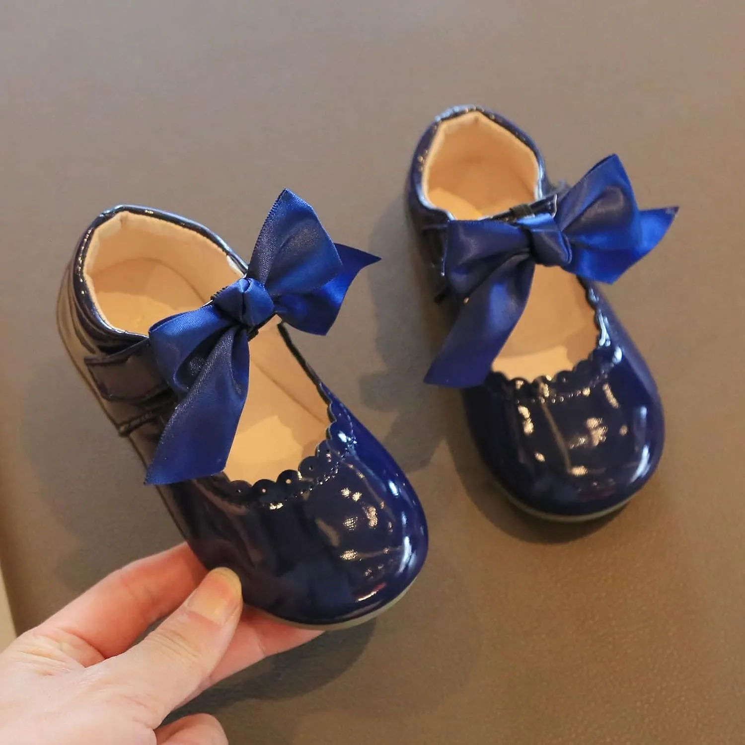 Toddler Flower Girl Dress Shoes Patent Bow Mary Jane Ballet Flats Wedding Party School Mary Janes Shoes for Girls
