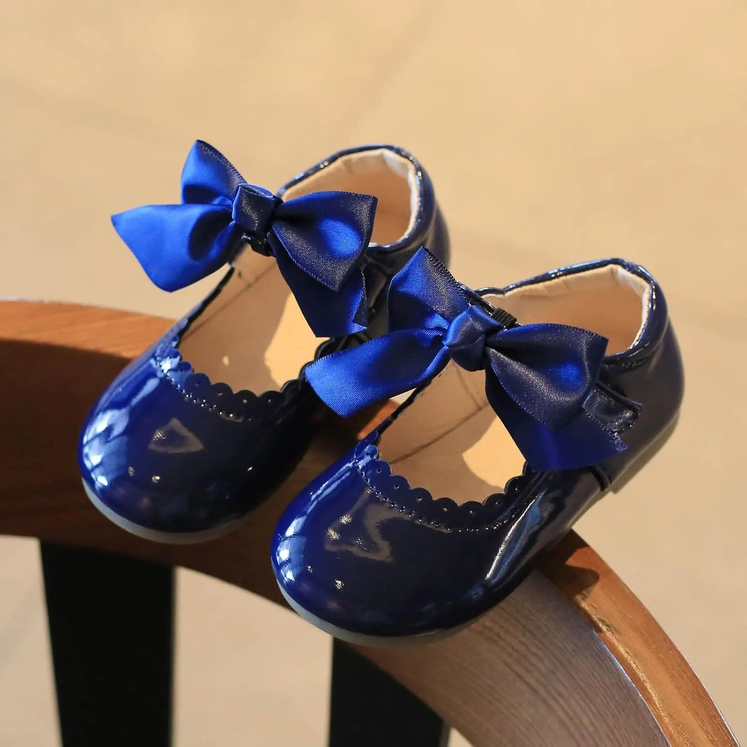 Toddler Flower Girl Dress Shoes Patent Bow Mary Jane Ballet Flats Wedding Party School Mary Janes Shoes for Girls