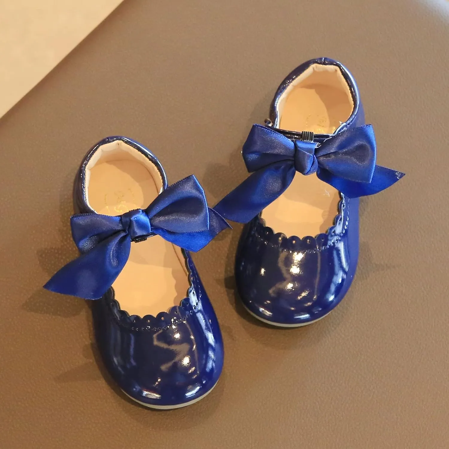 Toddler Flower Girl Dress Shoes Patent Bow Mary Jane Ballet Flats Wedding Party School Mary Janes Shoes for Girls
