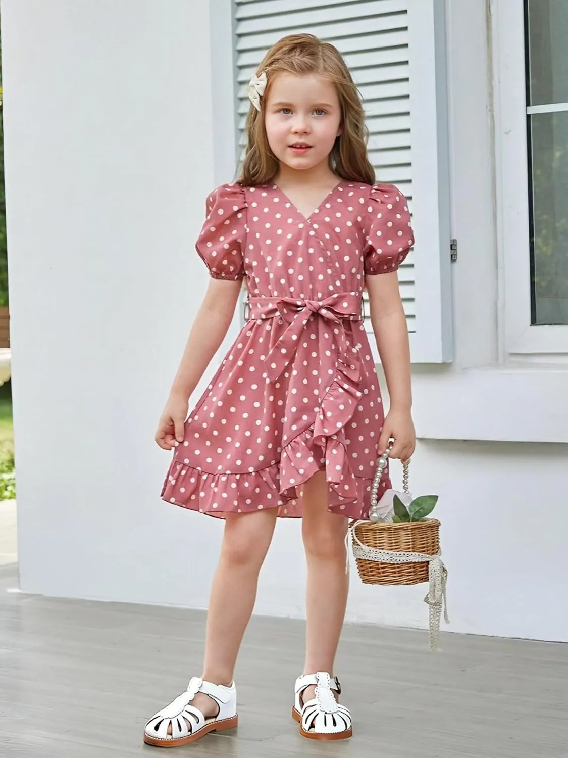 Toddler Little Girl Summer Sandals - Flower Girl Close Toe Dress Shoes Flats Wedding Princess