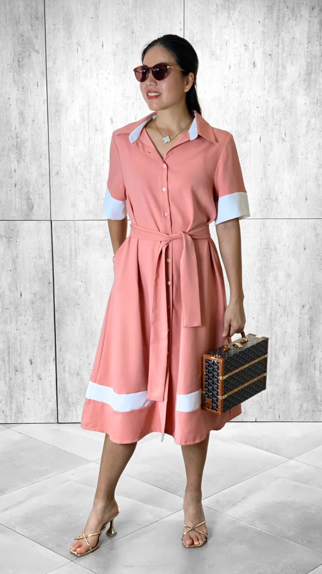 Toni Accent Dress (Sash Included)