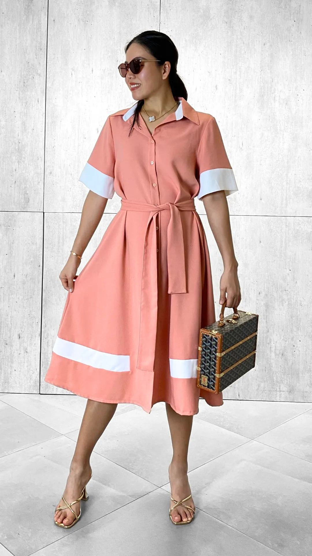 Toni Accent Dress (Sash Included)