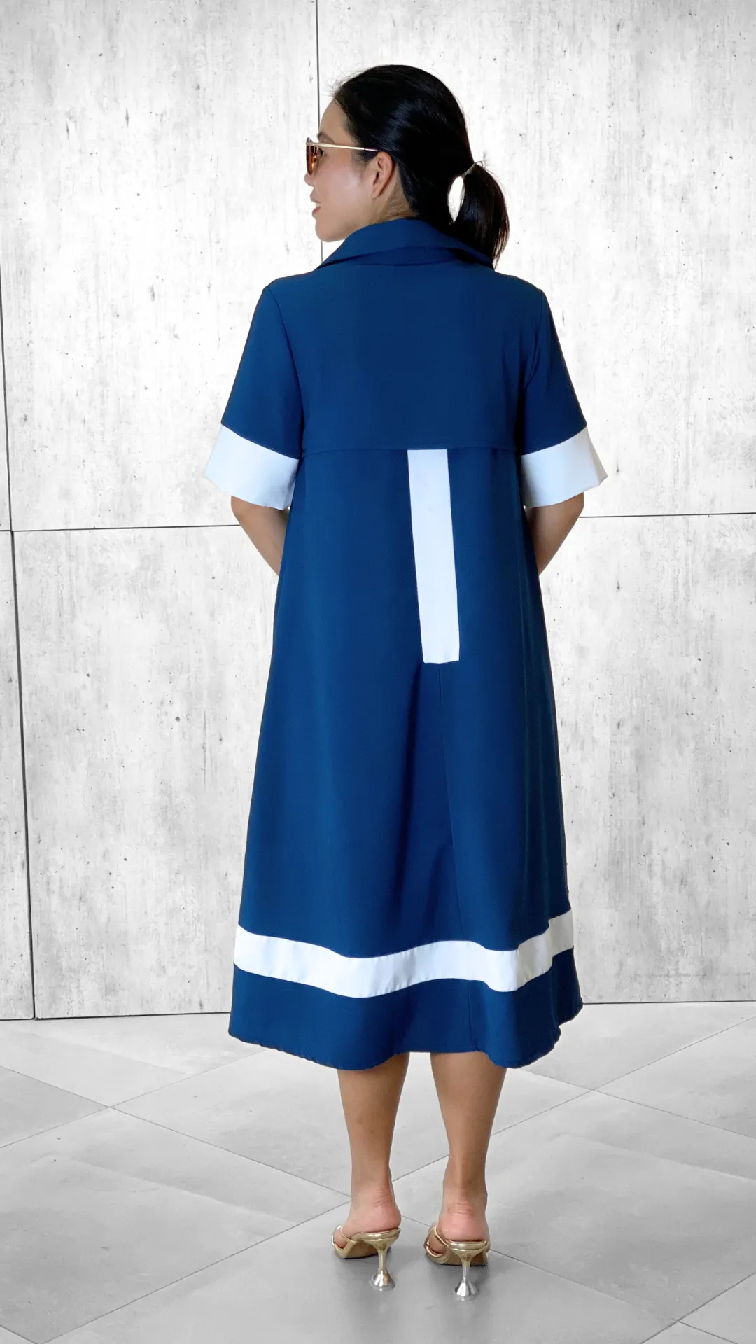 Toni (Plus Size) Accent Dress (Sash Included)