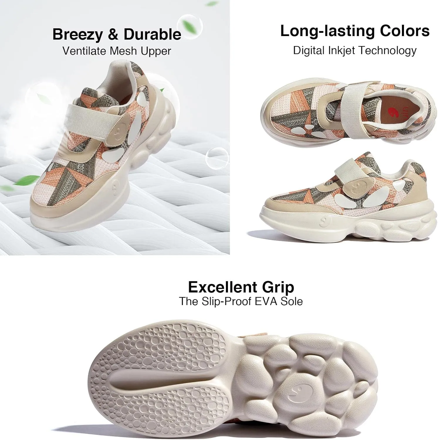 UIN Women's Chunky Fashion Sneakers Walking Casual Comfortable Art Painted Travel Designer Dad Shoes Ronda