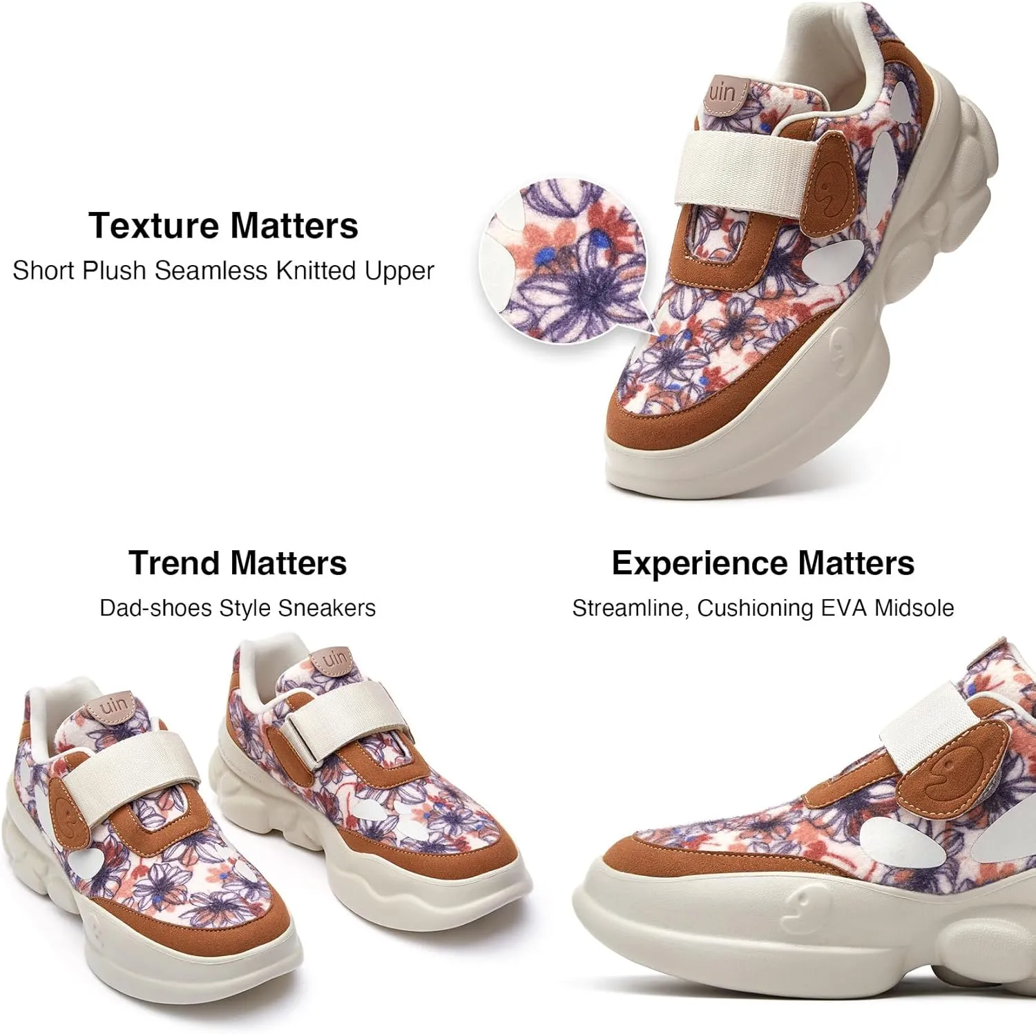 UIN Women's Chunky Fashion Sneakers Walking Casual Comfortable Art Painted Travel Designer Dad Shoes Ronda