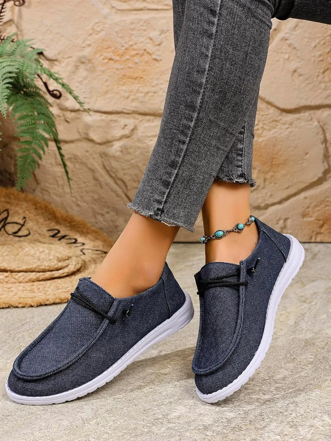 Unisex-Adult Sunflower Floral Canvas Loafers Comfortable Boat Shoes Easy Slip On Lightweight Deck Shoes Elastic Laces Outdoor Flat Walking Shoes Breathable Drving Shoes Sneakers for Women Men