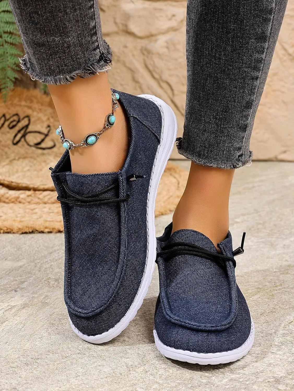 Unisex-Adult Sunflower Floral Canvas Loafers Comfortable Boat Shoes Easy Slip On Lightweight Deck Shoes Elastic Laces Outdoor Flat Walking Shoes Breathable Drving Shoes Sneakers for Women Men