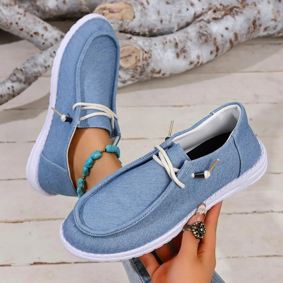 Unisex-Adult Sunflower Floral Canvas Loafers Comfortable Boat Shoes Easy Slip On Lightweight Deck Shoes Elastic Laces Outdoor Flat Walking Shoes Breathable Drving Shoes Sneakers for Women Men