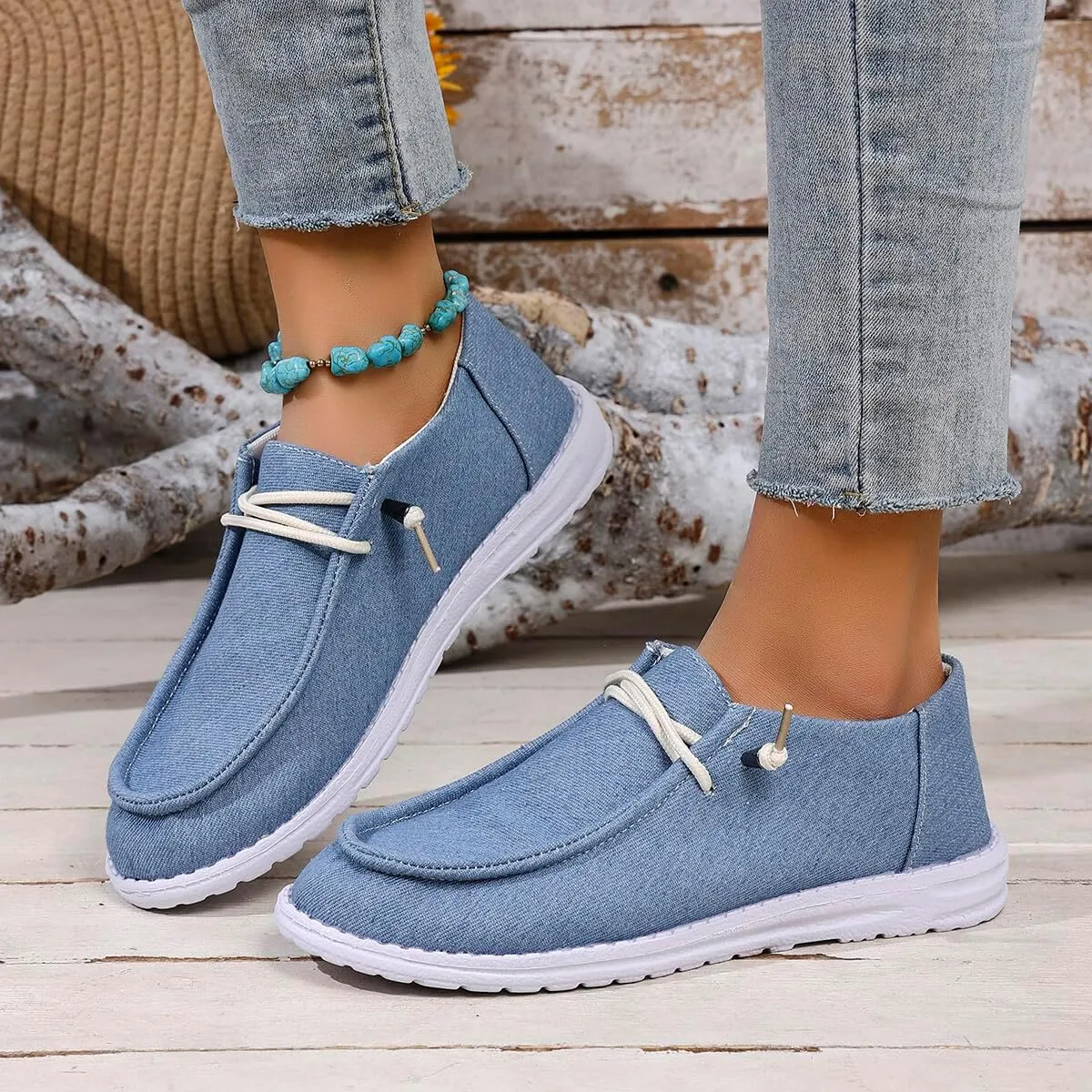 Unisex-Adult Sunflower Floral Canvas Loafers Comfortable Boat Shoes Easy Slip On Lightweight Deck Shoes Elastic Laces Outdoor Flat Walking Shoes Breathable Drving Shoes Sneakers for Women Men