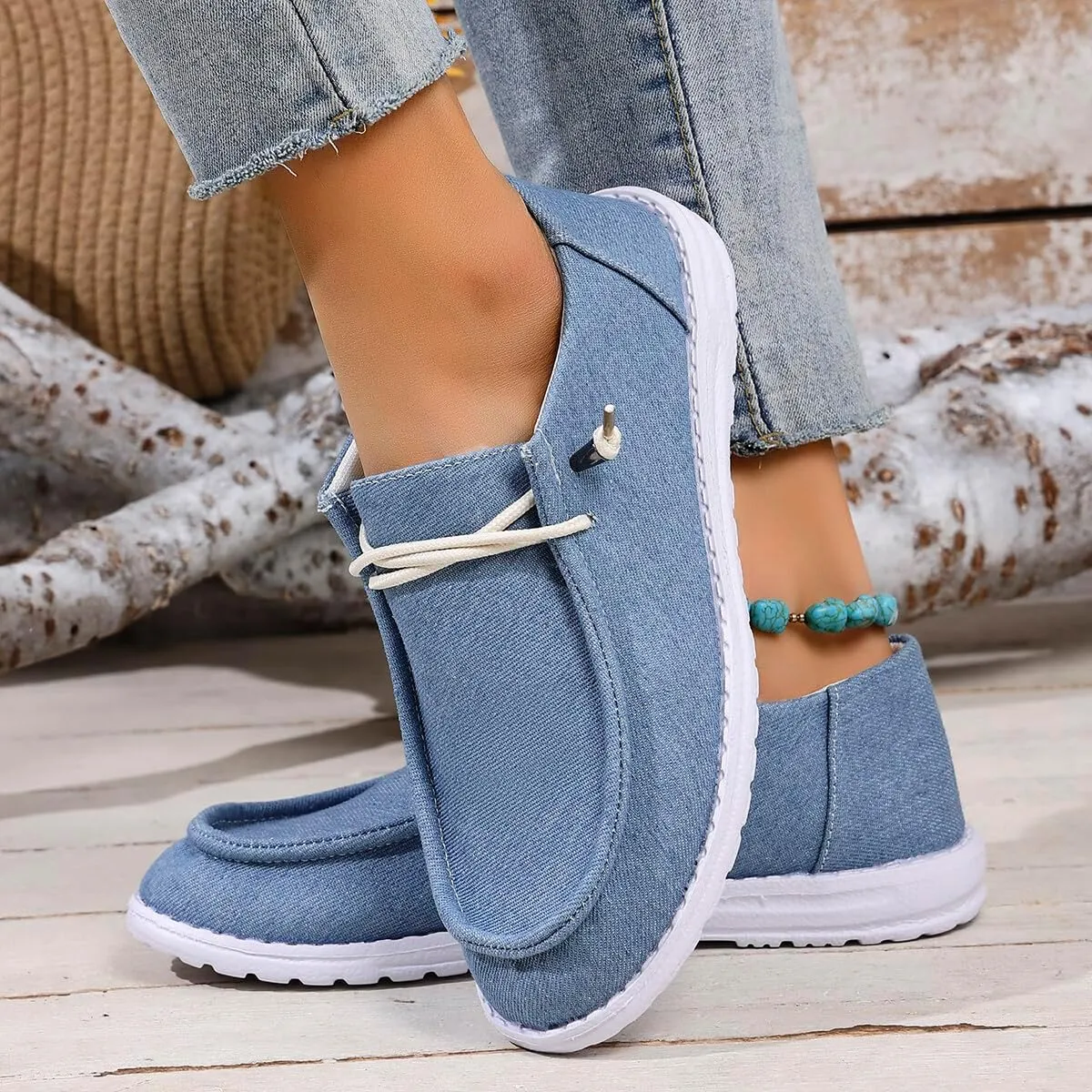 Unisex-Adult Sunflower Floral Canvas Loafers Comfortable Boat Shoes Easy Slip On Lightweight Deck Shoes Elastic Laces Outdoor Flat Walking Shoes Breathable Drving Shoes Sneakers for Women Men