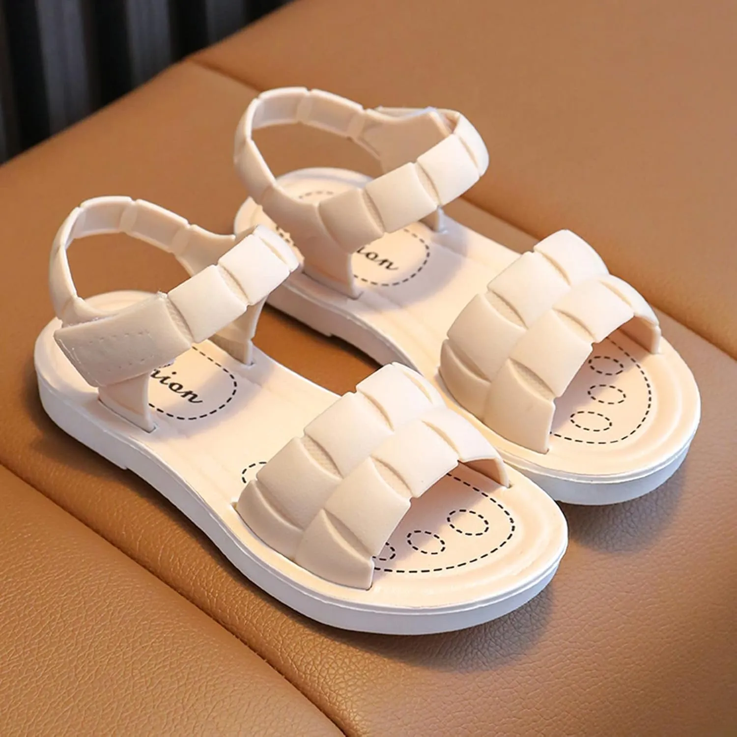 Unisex Kids Summer Sandals Baby Comfort Anti-Slip Open Toe Adjustable Walking Beach Shower Shoes for Boys Girls