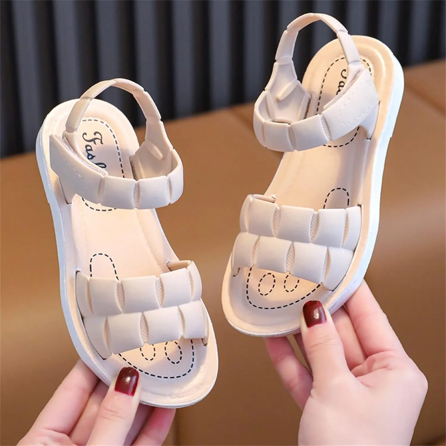 Unisex Kids Summer Sandals Baby Comfort Anti-Slip Open Toe Adjustable Walking Beach Shower Shoes for Boys Girls