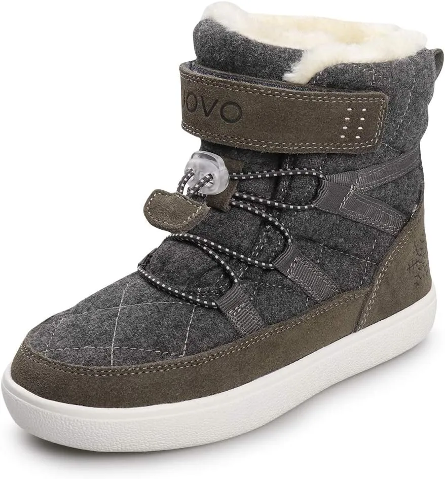 UOVO Boys Snow Boots Winter Waterproof Slip Resistant Fur Lined Outdoor Shoes(Little Kid/Big Kid)