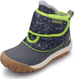 UOVO Kids Boys Winter Snow Boots Ankle Fur Lined Slip Resistant Outdoor Warm Shoes (Toddler/Little Kid)