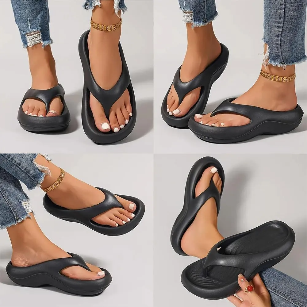 Utrum Pillow Flip Flops, Arch Support Flip Flops for Women Men, Womens Orthopedic Sandals, Lightweight Non-slip Comfort Summer Slides, Soft Cushion Slippers for Indoor Outdoor