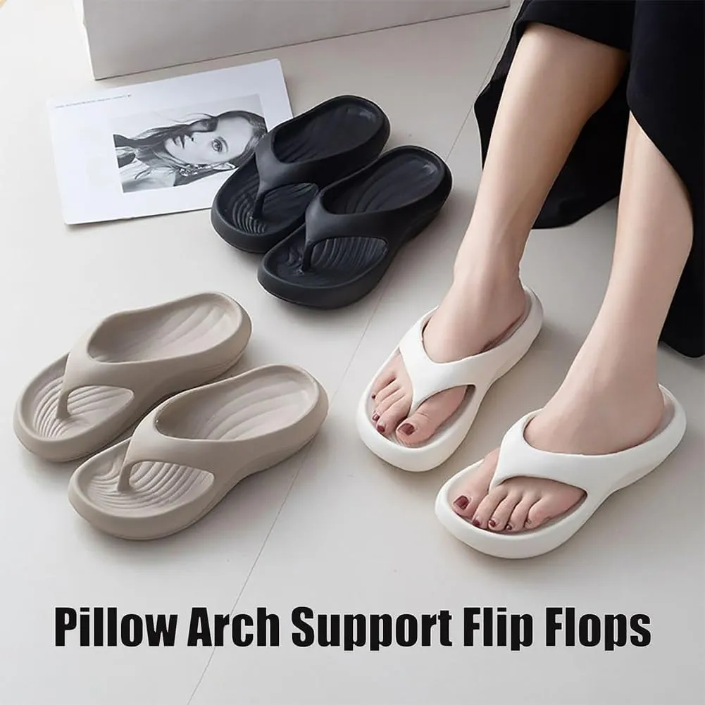 Utrum Pillow Flip Flops, Arch Support Flip Flops for Women Men, Womens Orthopedic Sandals, Lightweight Non-slip Comfort Summer Slides, Soft Cushion Slippers for Indoor Outdoor