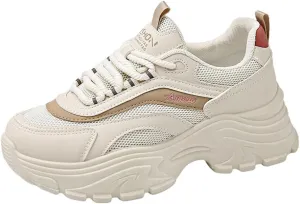 VAXAV Women's Stylish Chunky Shoes Breathable Mesh Platform Sneakers Casual Jogging Walking Shoes 5.5-8.5