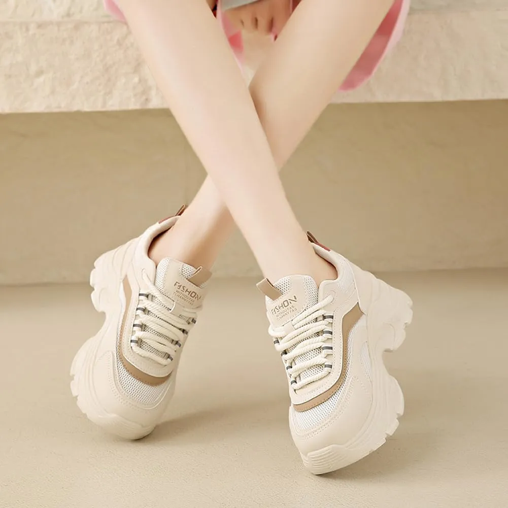 VAXAV Women's Stylish Chunky Shoes Breathable Mesh Platform Sneakers Casual Jogging Walking Shoes 5.5-8.5