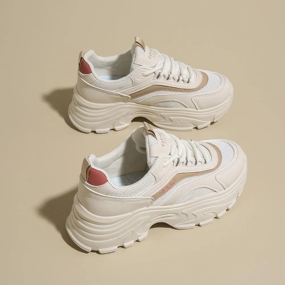 VAXAV Women's Stylish Chunky Shoes Breathable Mesh Platform Sneakers Casual Jogging Walking Shoes 5.5-8.5