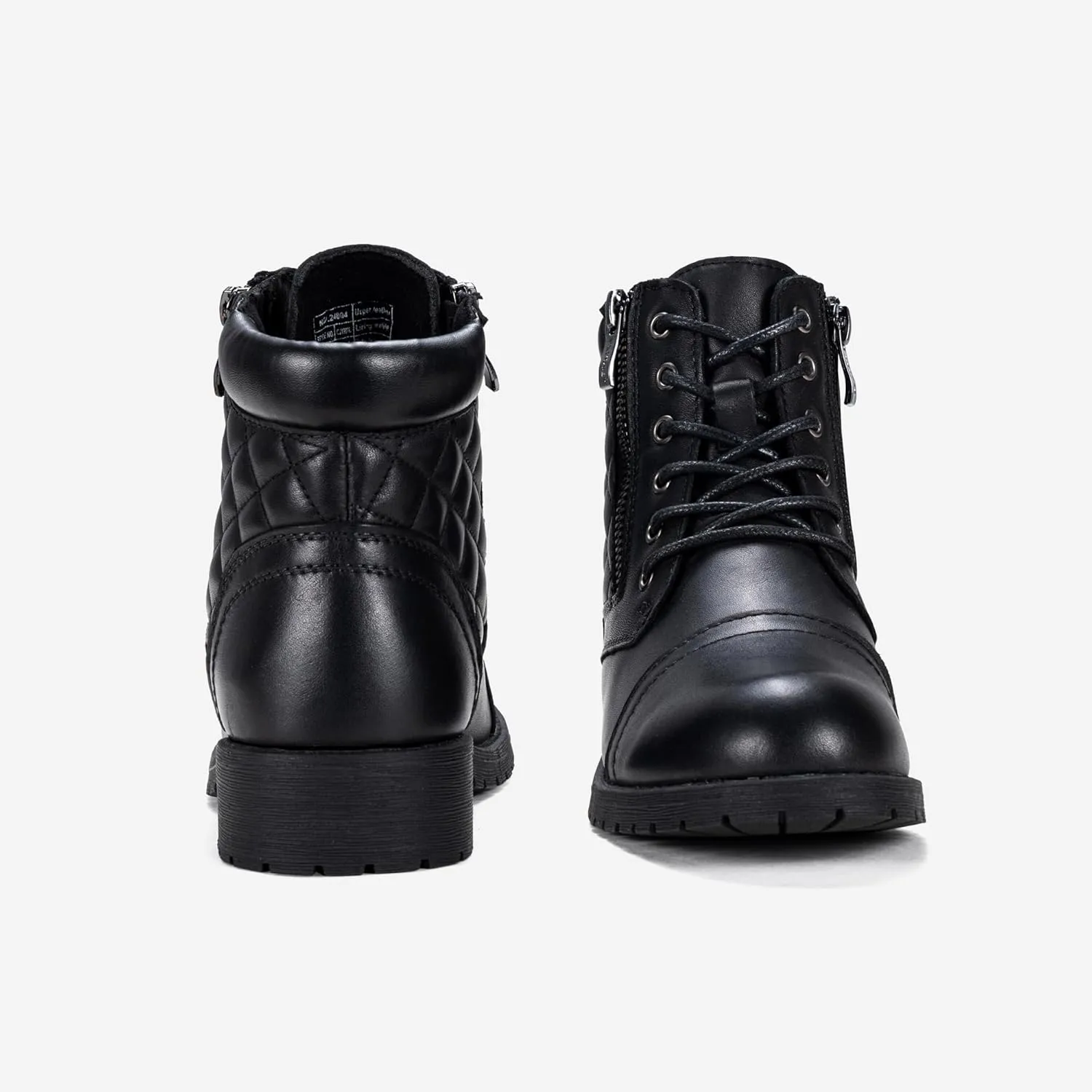 Vepose Women's Combat Ankle Boots, Lace up Comfortable Booties Low Heel