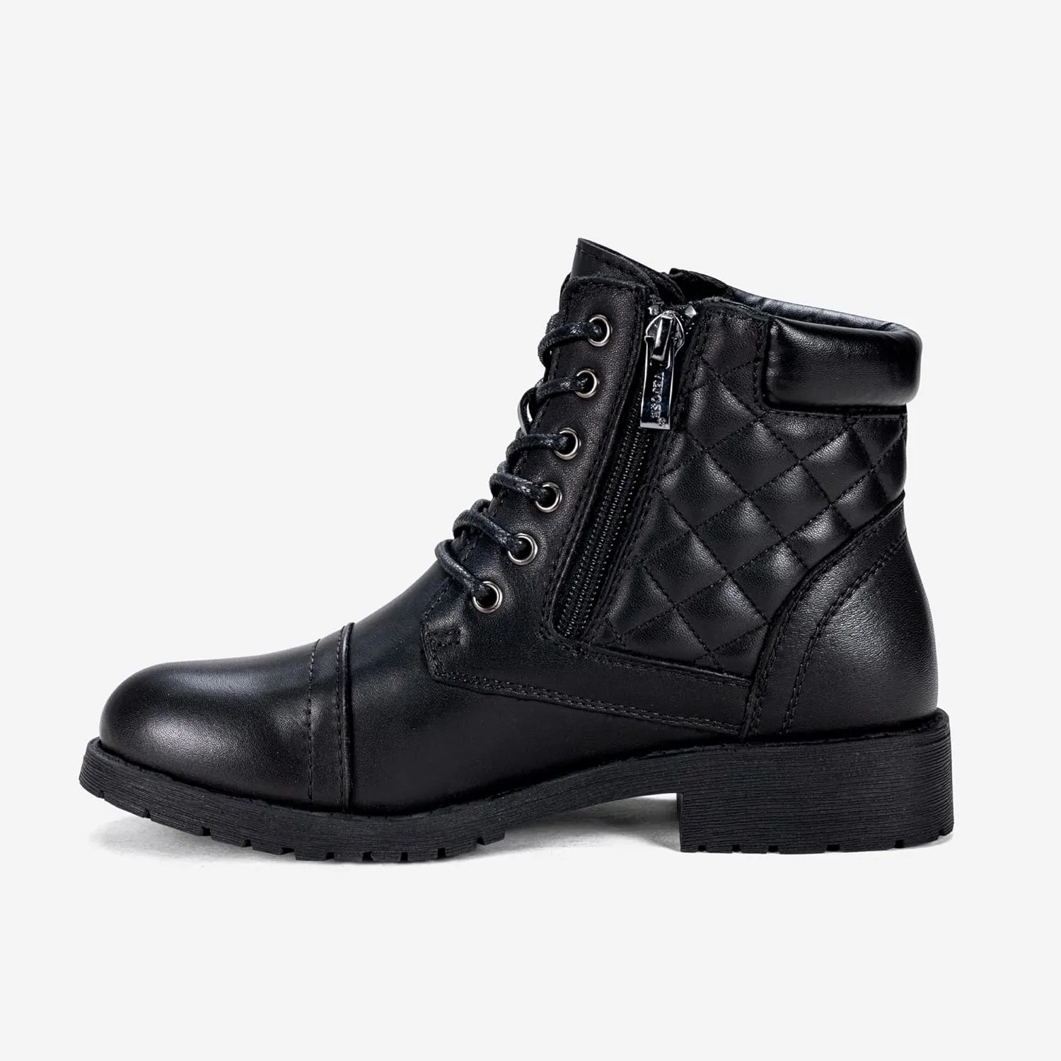 Vepose Women's Combat Ankle Boots, Lace up Comfortable Booties Low Heel