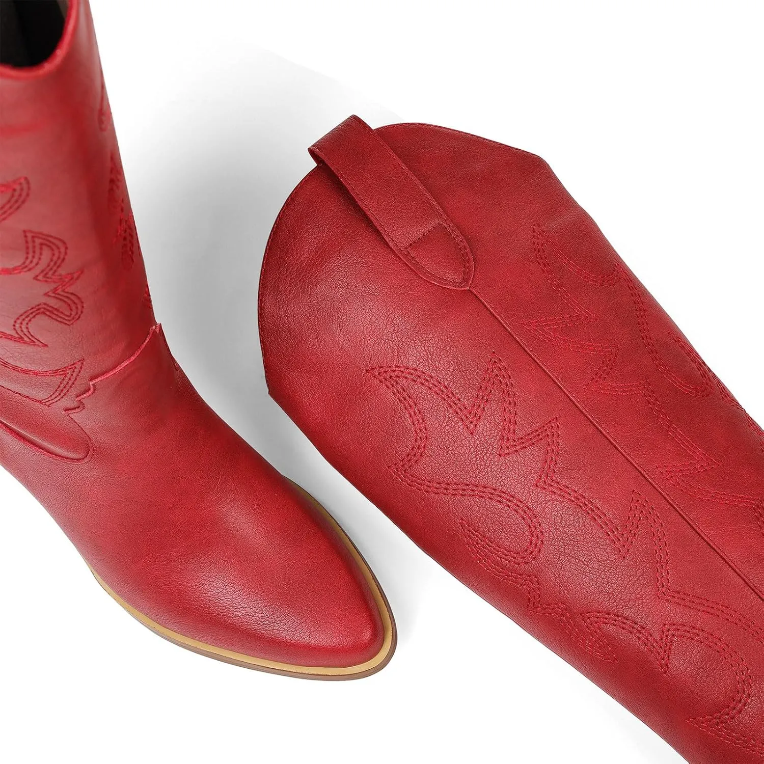 VIMISAOI Cowboy Boots for Women - Knee High, Pointed Toe, Wide Calf Western White Cowgirl Tall Boots
