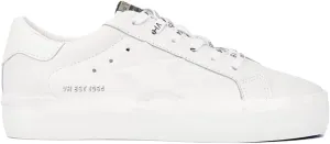 Vintage Havana Womens Epic Metallic Platform Lace Up Sneakers Shoes Casual - White