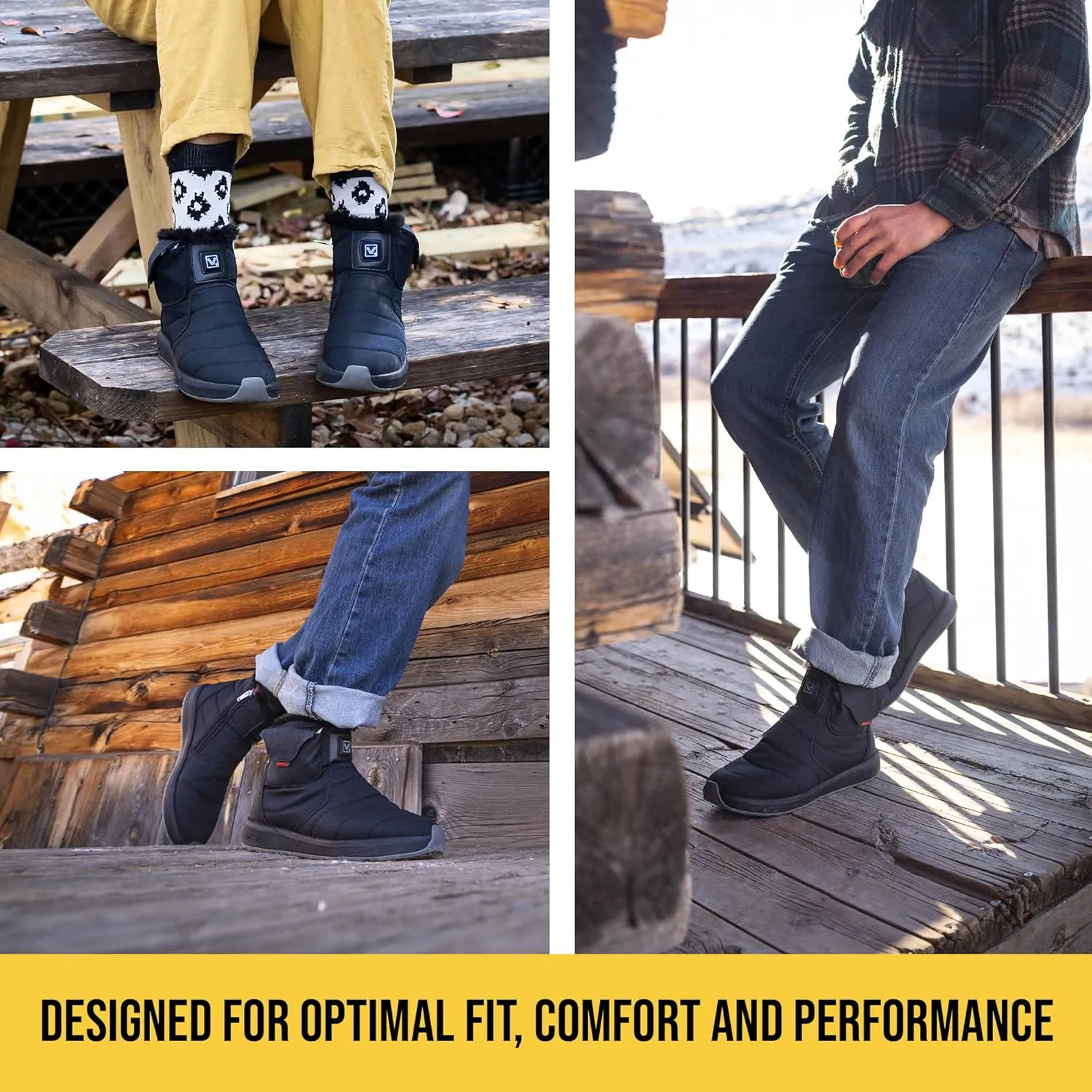 Volt Lava Boots - Indoor or Outdoor Heated Slippers - Rechargeable Foot Warmer - Warming Shoes for Men & Women