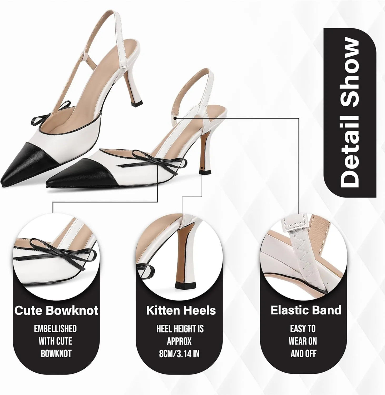 VOMIRA Heels for Women Stiletto Heels Pointed Toe Adjustable Buckle Strap Kitten Heels Pumps Shoes Office Dressy Heeled Sandals