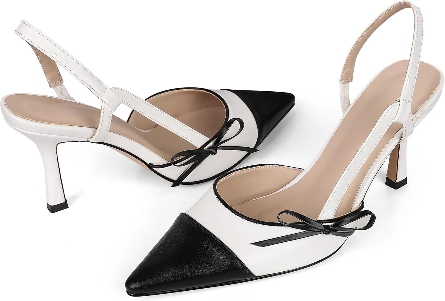 VOMIRA Heels for Women Stiletto Heels Pointed Toe Adjustable Buckle Strap Kitten Heels Pumps Shoes Office Dressy Heeled Sandals