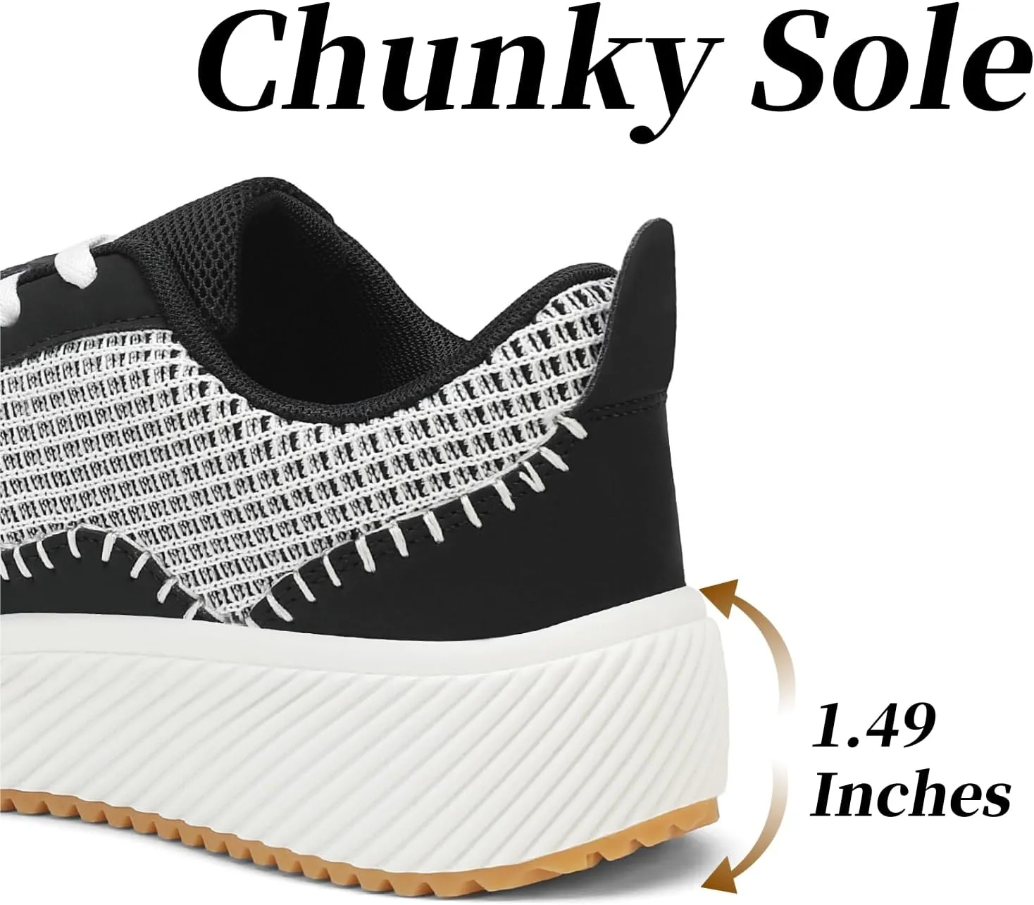 VZQ Women's Platform Sneakers Comfortable Lightweight Casual Chunky Fashion Sneaker with Breathable Uppers Walking Shoes
