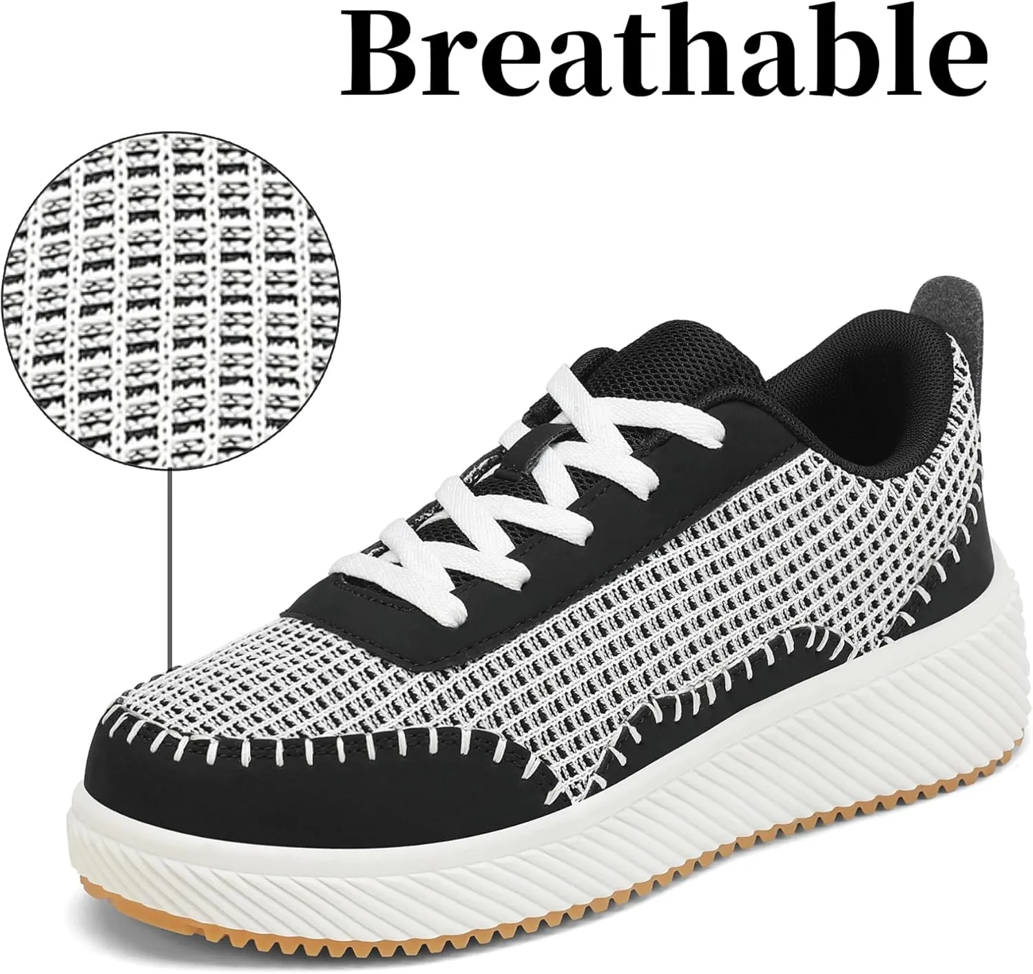 VZQ Women's Platform Sneakers Comfortable Lightweight Casual Chunky Fashion Sneaker with Breathable Uppers Walking Shoes