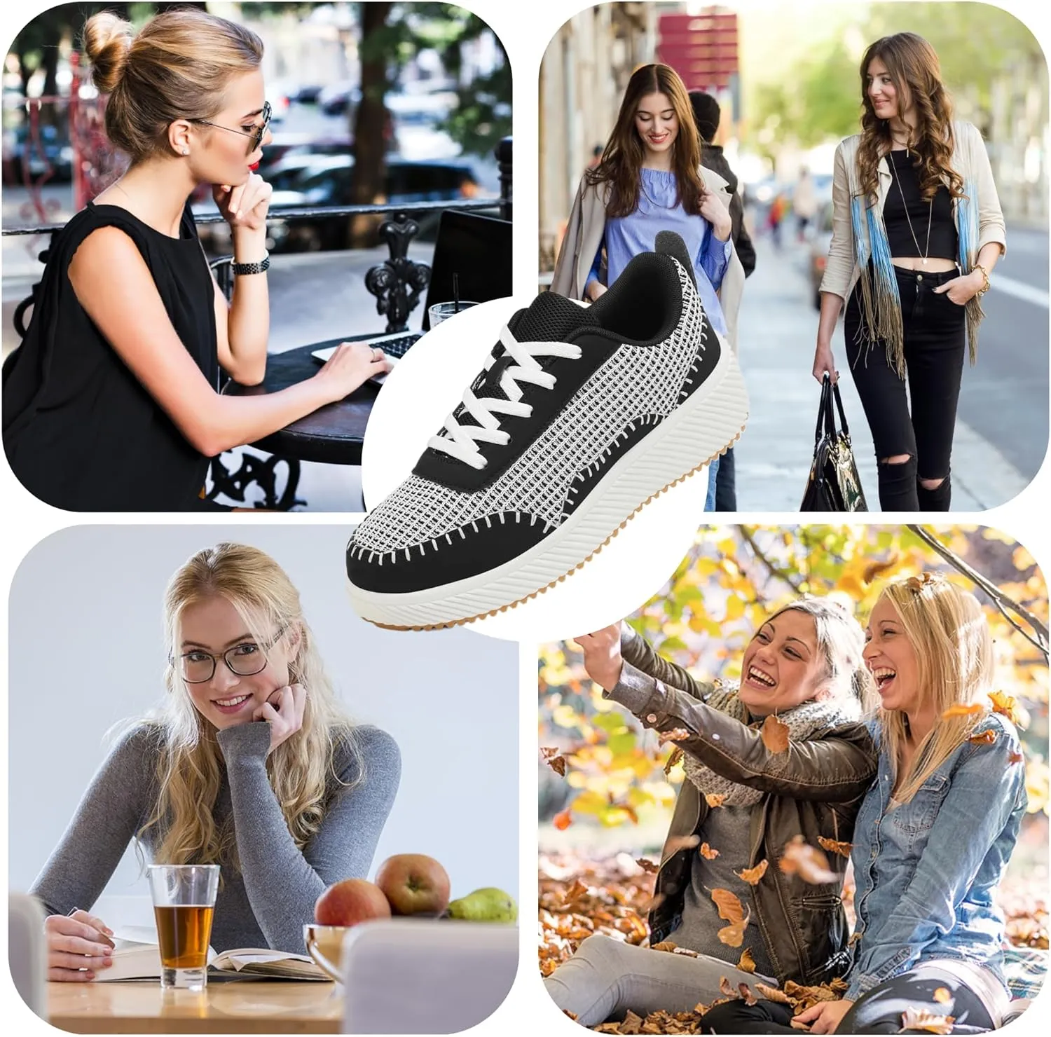 VZQ Women's Platform Sneakers Comfortable Lightweight Casual Chunky Fashion Sneaker with Breathable Uppers Walking Shoes