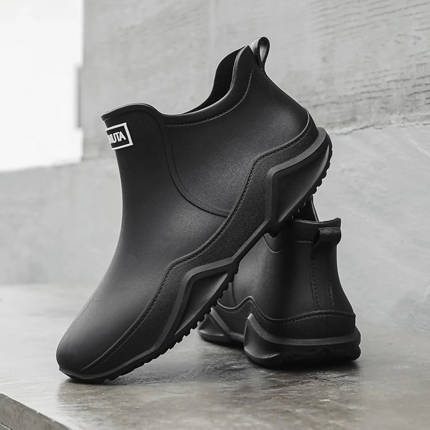 Waterproof Non-Slip Rain Boots for Outdoor, Man Women's Short Rain Boots Anti-Slipping Rainboots for Ladies Lightweight Stylish Ankle Rain Shoes Outdoor Work Booties