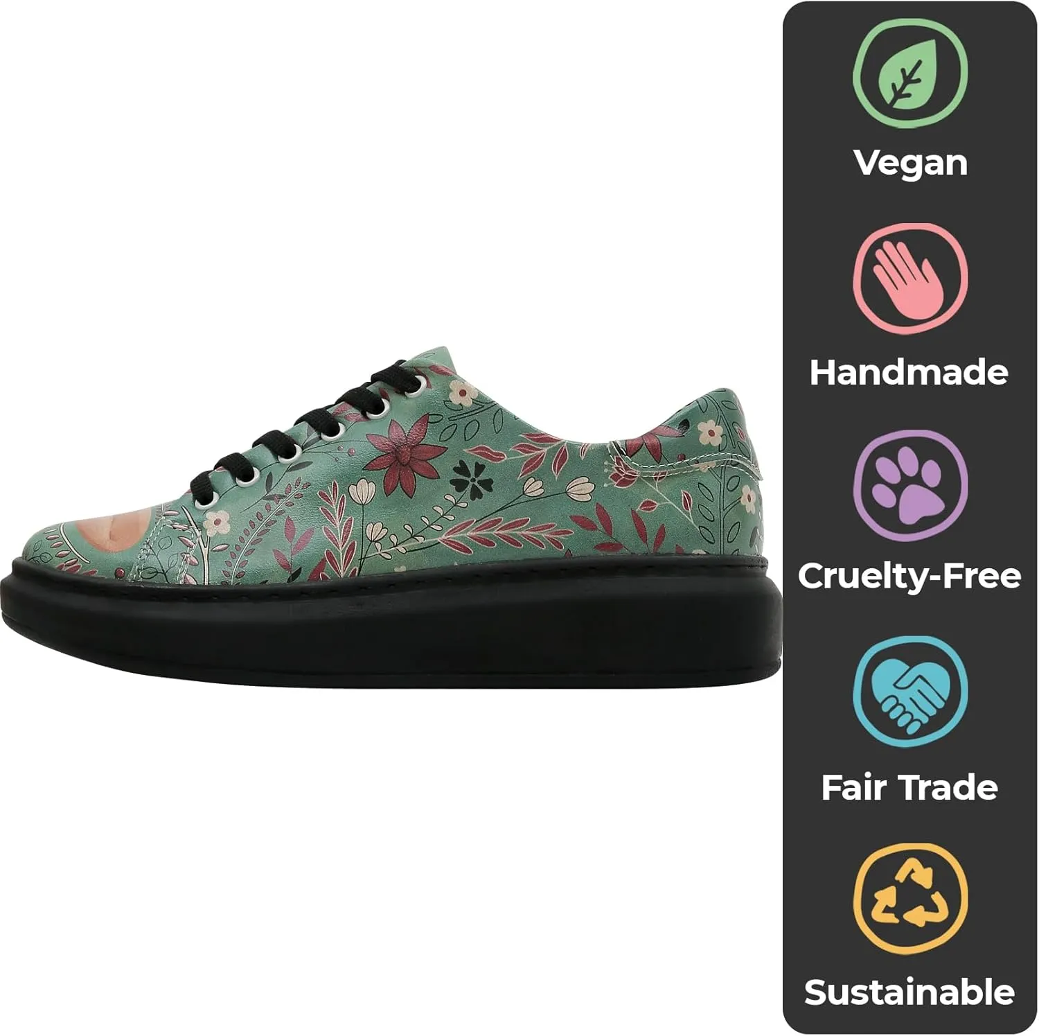 Wedge Platform Sneakers for Women - Handmade Vegan Leather, Unique Chunky Sneakers