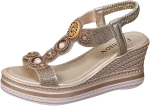 Wedges for Women Dressy Wide Width Slides Ankle Strap Open Toe Pump Heel Sandals Platforms Casual Summer Walking Shoes