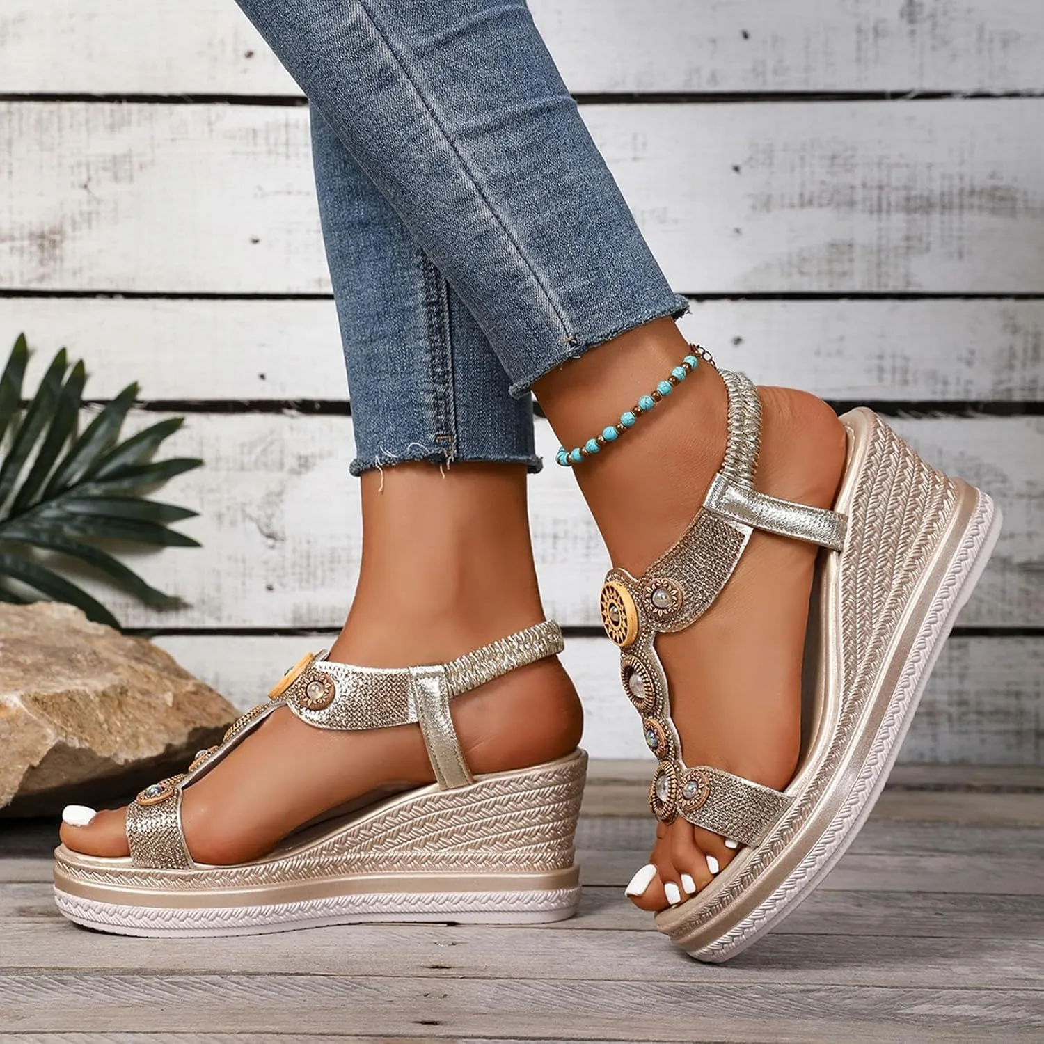 Wedges for Women Dressy Wide Width Slides Ankle Strap Open Toe Pump Heel Sandals Platforms Casual Summer Walking Shoes