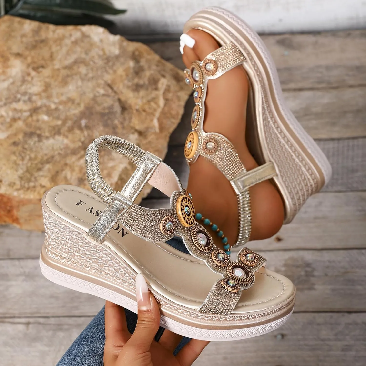 Wedges for Women Dressy Wide Width Slides Ankle Strap Open Toe Pump Heel Sandals Platforms Casual Summer Walking Shoes