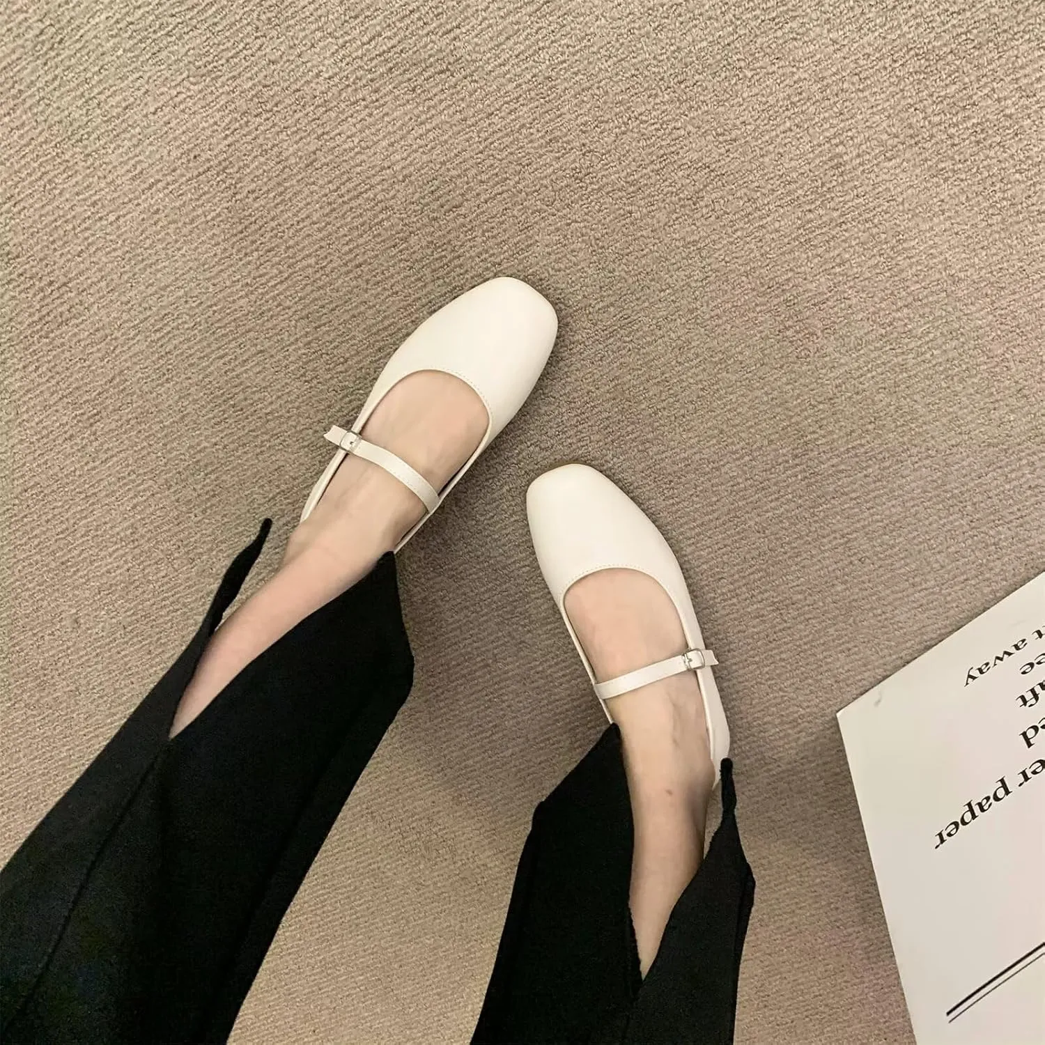 WENJIAZHIZHI Women's Round Toe Mary Janes Cute Bow Ballet Flats Elegant Low-Heel Girls Dress Shoes Wedding Slip-ons