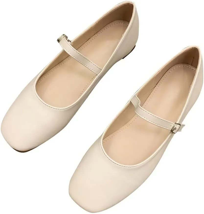WENJIAZHIZHI Women's Round Toe Mary Janes Cute Bow Ballet Flats Elegant Low-Heel Girls Dress Shoes Wedding Slip-ons