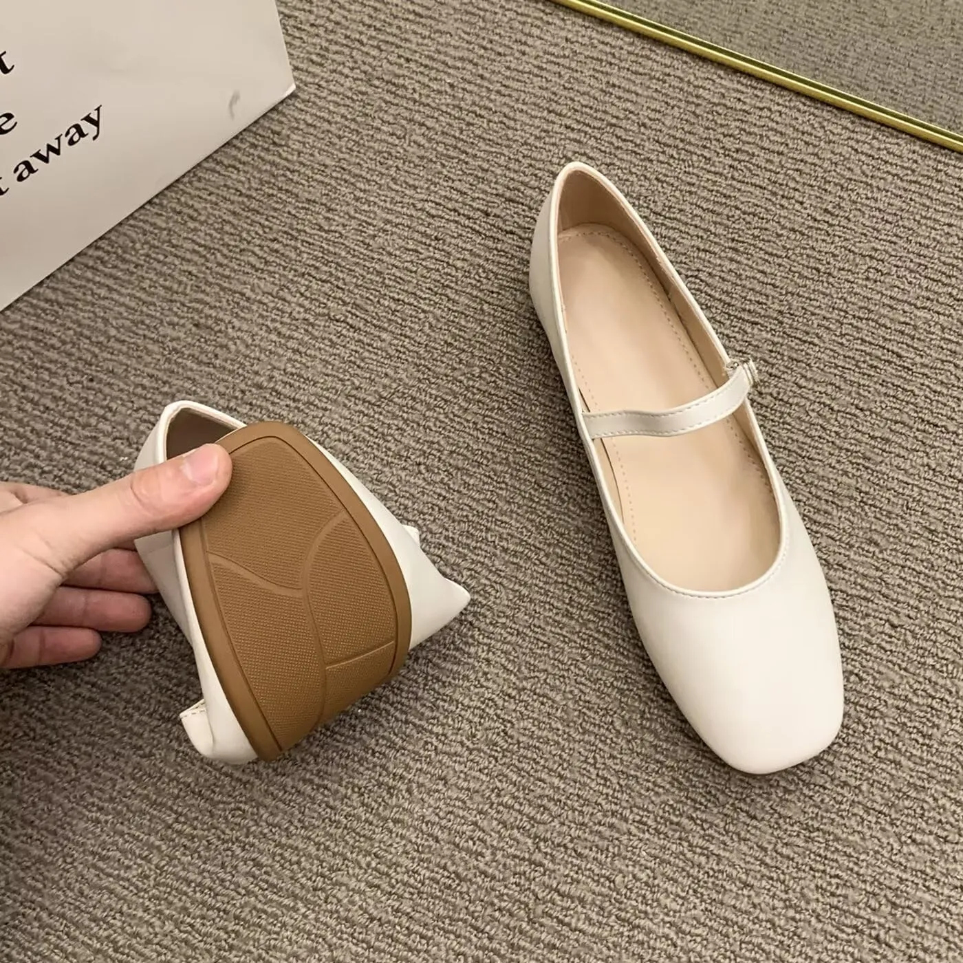 WENJIAZHIZHI Women's Round Toe Mary Janes Cute Bow Ballet Flats Elegant Low-Heel Girls Dress Shoes Wedding Slip-ons