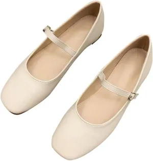WENJIAZHIZHI Women's Round Toe Mary Janes Cute Bow Ballet Flats Elegant Low-Heel Girls Dress Shoes Wedding Slip-ons