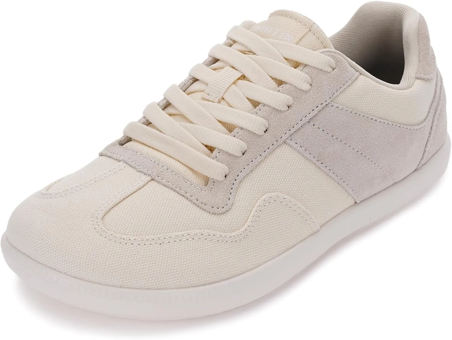 WHITIN Womens Wide Feather Sneakers | Canvas Casual Shoes | Zero Drop Sole