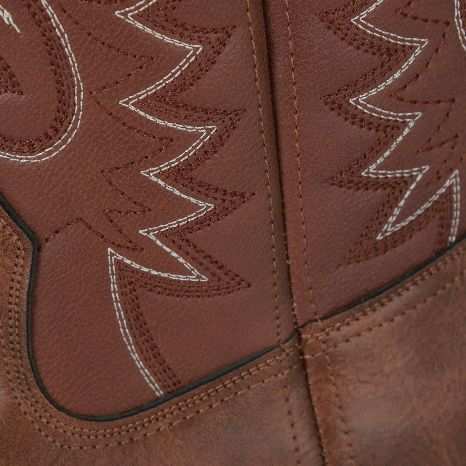 Wide Calf Cowboy Boots Square Toe Embroidered Western Boots For Men Slip On Leather Light Weight Work Boots