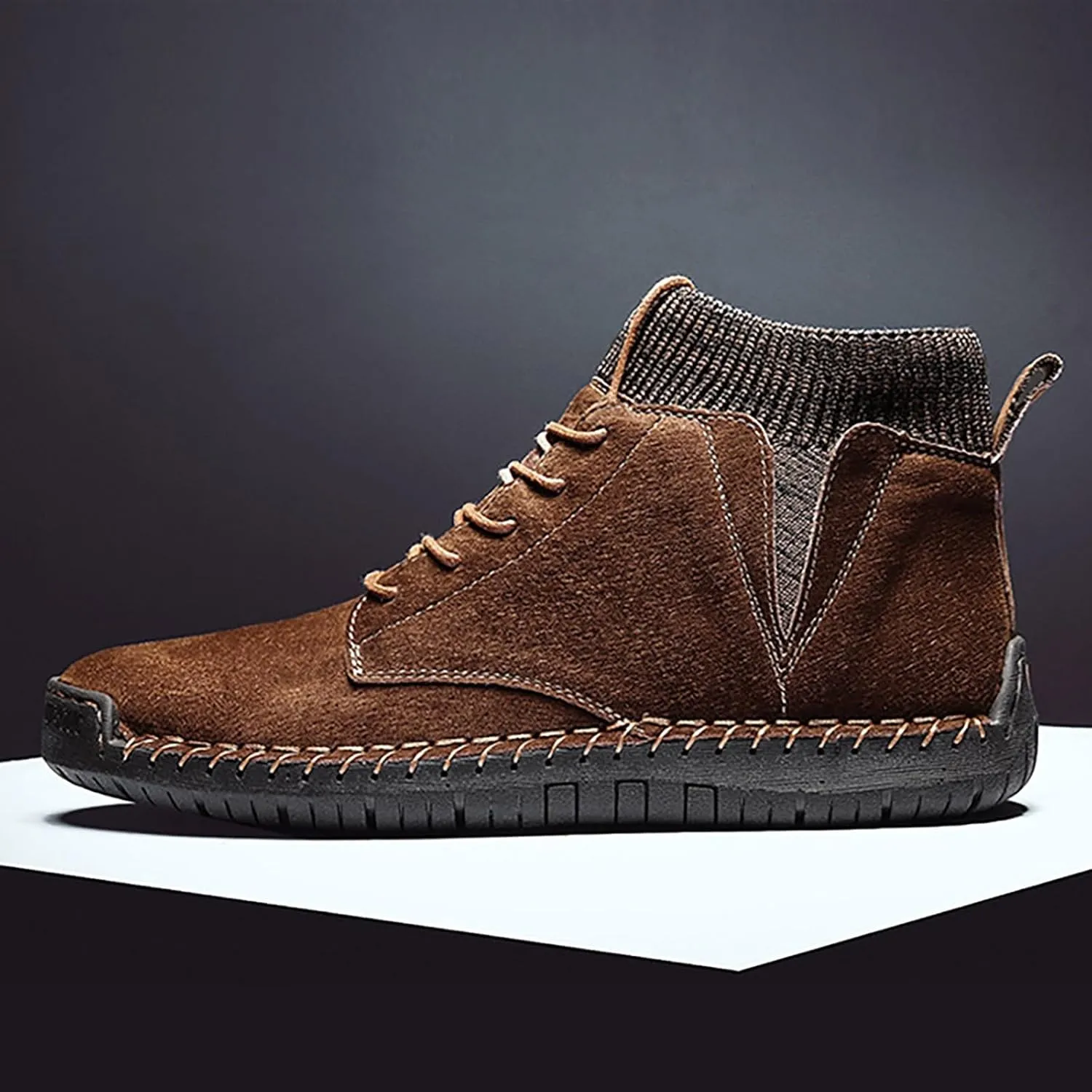 Winter Padded Men's British Large Size Casual Suede Handmade Foreign Trade Sport Shoes Shoes Men Slip on Sneaker