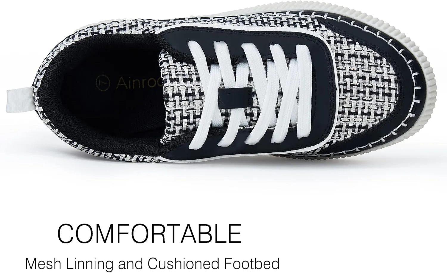 Women Crochet Platform Chunky Sneakers Comfortable Casual Tennis Shoes Fashion Sneaker Chunky Walking Shoes